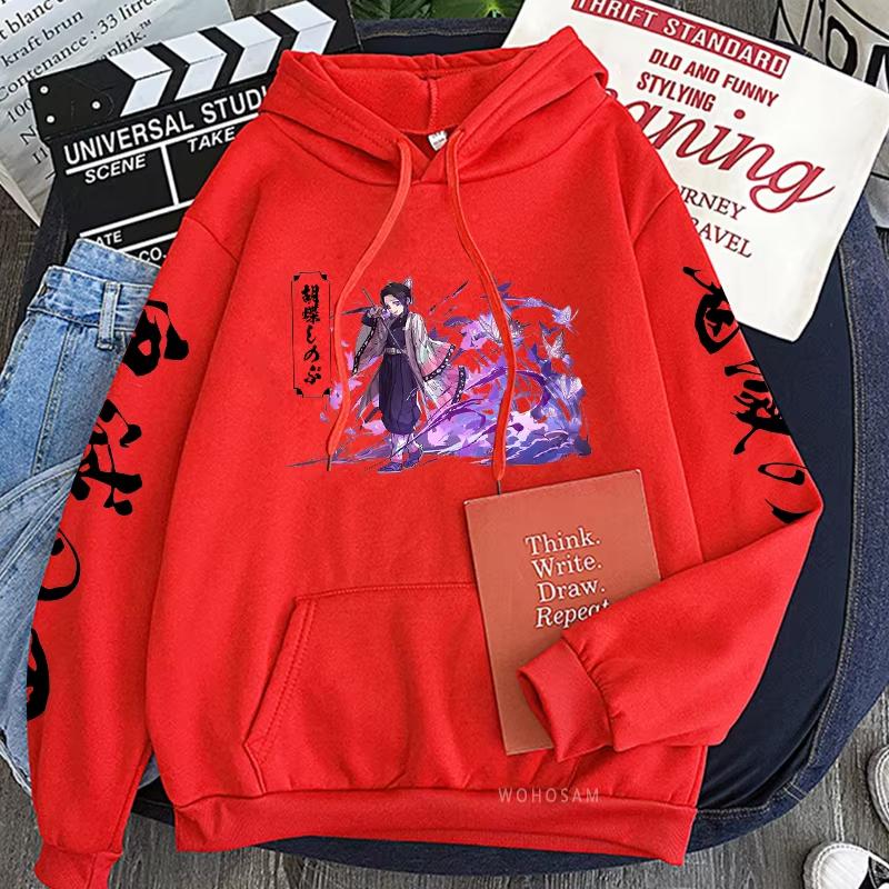 Funny Anime Demon Slayer Kochou Shinobu Hoody Pullovers Women/Men Harajuku Beautiful Girl Fashion Streets Winter Warm Sweatshirt