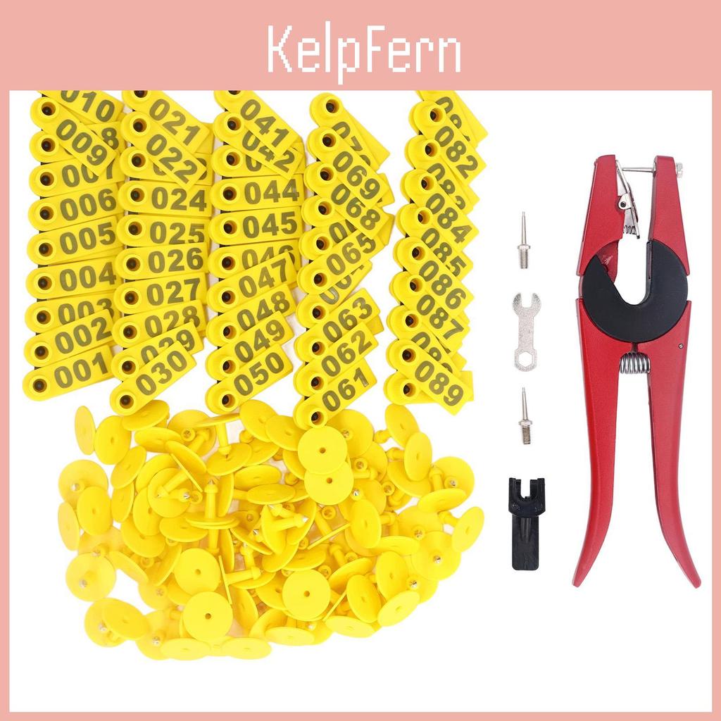 Ear Sets 100 Livestock Tag Kit Number Animal Ear Tag With Applicator For Cattle Horse Sheep