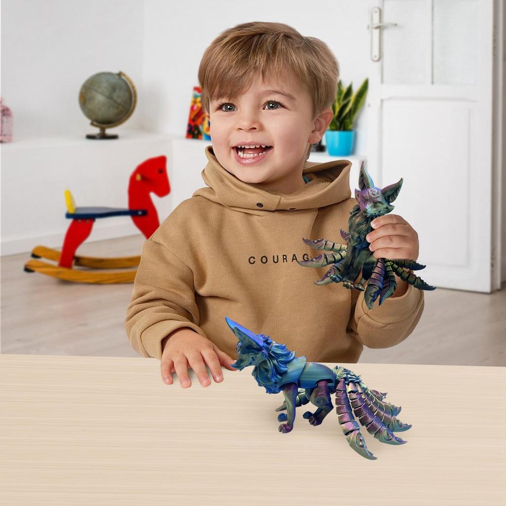 3D печатные декоративные игрушки, подвижные печатные игрушки с животными, креативные декоративные украшения