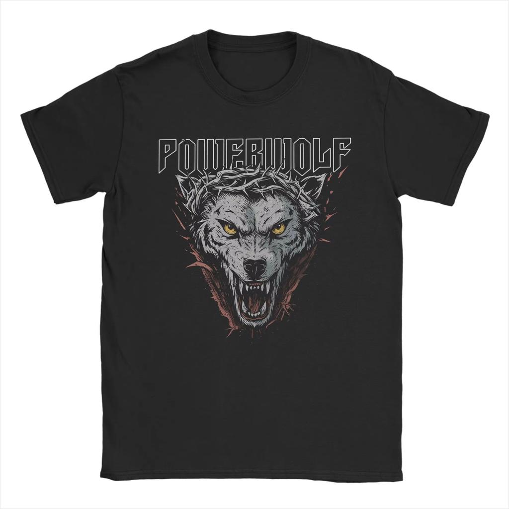 Powerwolf Band T-Shirts for Men Casual Loose Casual Summer Tee Fun Cotton Tee Shirt O Neck Short Sleeve T Shirts Plus Size Tops