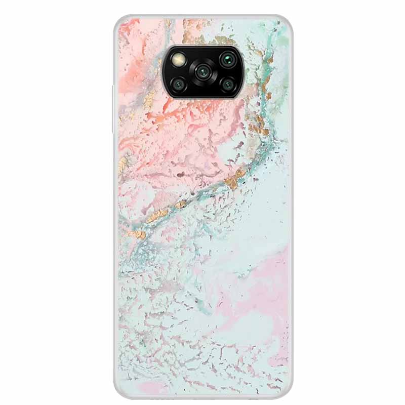 Чехол для Poco X3 Pro X3 NFC 6.67" Прозрачный Мраморный Мягкий ТПУ Силиконовый Задний Чехол для Телефона Xiaomi Poco X3 NFC Ударопрочный Fundas
