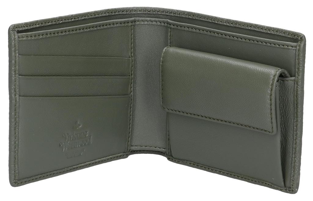 Кошелек ТИСНЕНАЯ НАППА ЗЕЛЕНЫЙ [Vivienne Westwood] Двустворчатый [товар]