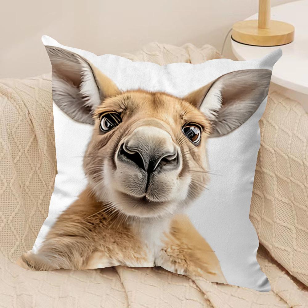 Fun animal selfies Cushion Cover Soft Plush Fabric DoubleSided Printed Cushion Covers for All Seasons Modern HomeDecor Gift