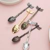 Retro Koffie Lepel Libel Twijg Decoratieve Roerlepel Legering Leaf Bos Stijl Draagbare Dessert Lepel Thee Lepel