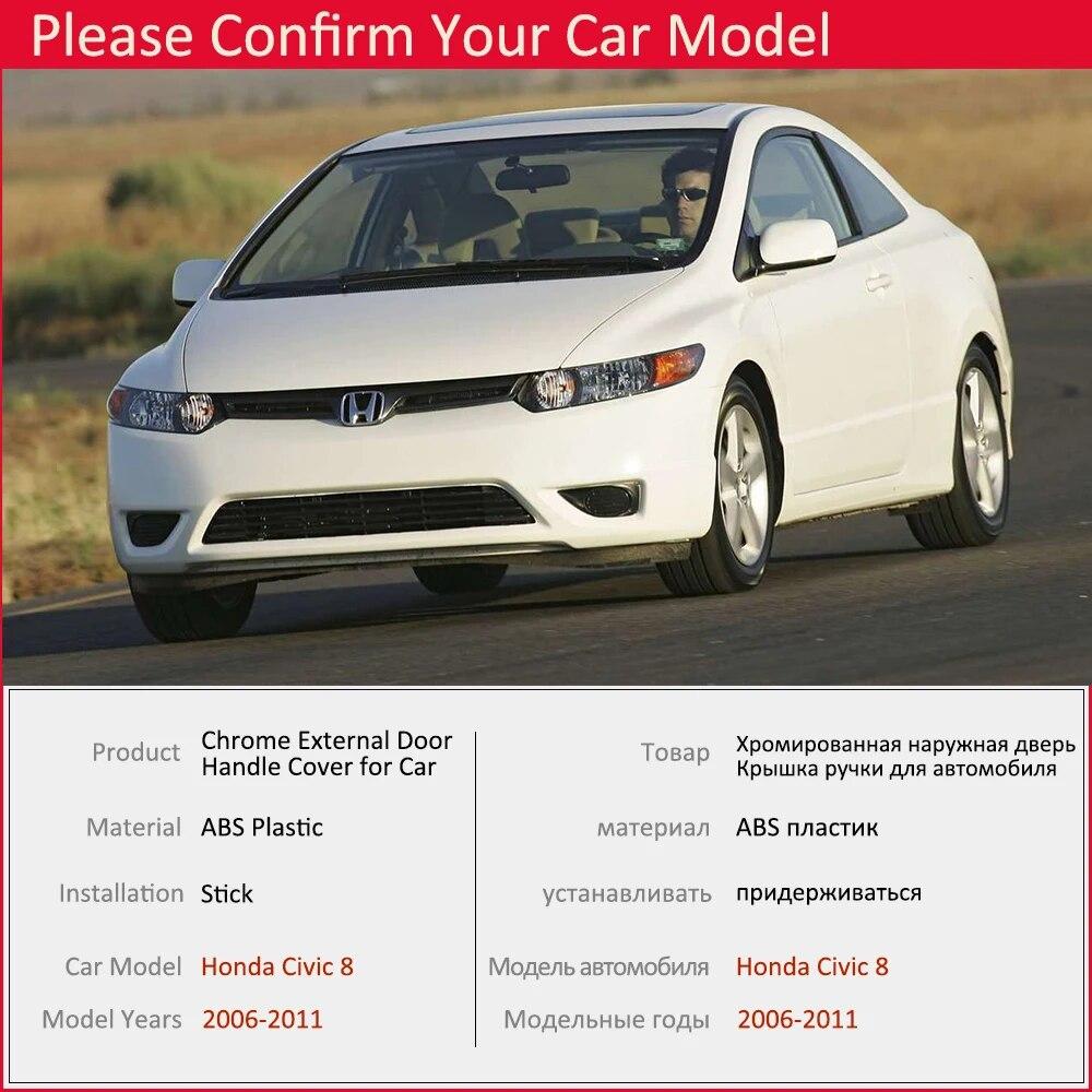 Роскошная хромированная крышка дверной ручки для Honda Civic 8 2006 2007 2008 2009 2010 2011, накладка на автомобильные наклейки, аксессуары, гарнир