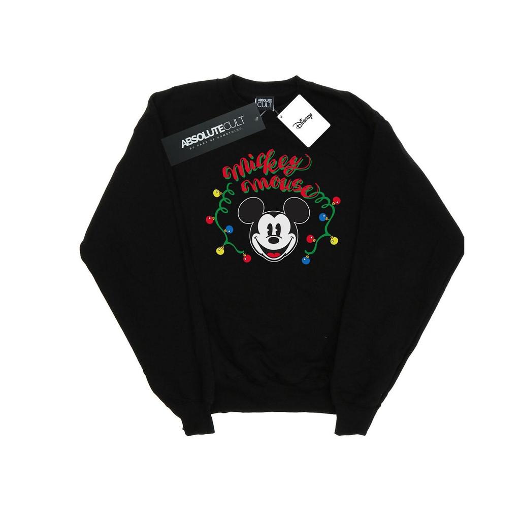 Disney Womens/Ladies Mickey Mouse Christmas Light Bulbs Sweatshirt
