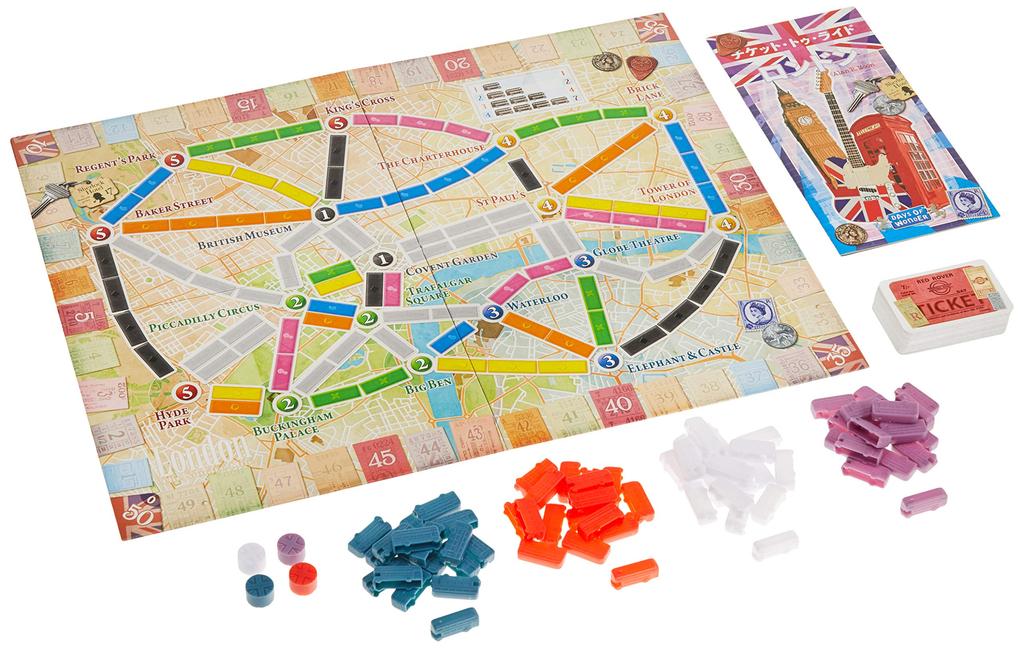 Hobby Japan Ticket To London Japanese Version for Ages 8 and Board Game Ride (For 2-4 Players, 10-15 Minutes, Up)