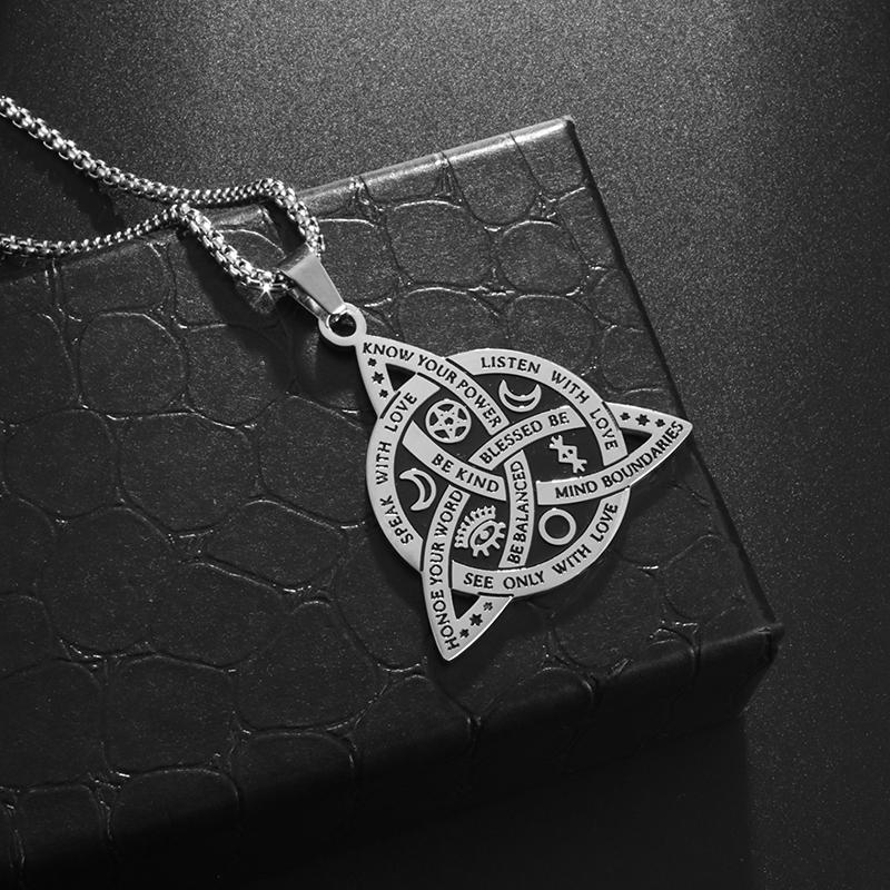 Кулон из нержавеющей стали с кельтским троицей, ожерелье с колдовским узлом для мужчин и женщин, амулет с кельтским узлом на удачу, ювелирные изделия