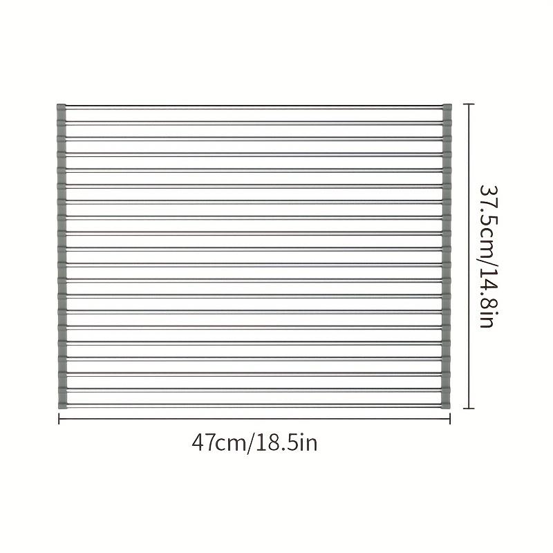 1pc Foldable Dish Drying Rack - Multi-Purpose Sink Drain Rack for Kitchen - Easy To Roll and Store - Kitchen Tools