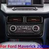 Car Center Console Panel Frame Cover For Ford Maverick 2022 2023 2024 AC Switch Button Sticker Air Outlet Carbon Fiber ACC.