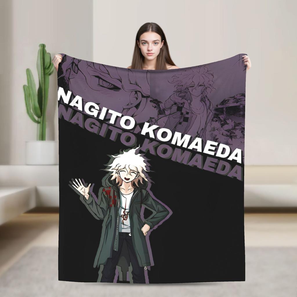 Danganronpa Нагито Комаэда Фланелевые Пледы Игра Аниме Новинка Плед для Дома 125*100см Теплый