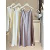 Высокая Ацетатная Сатиновая Юбка с Горячими Стразами Женская Весенняя Новая Французская С Высокой Талией Облегающая Бедра Платье-Рыбий Хвост
