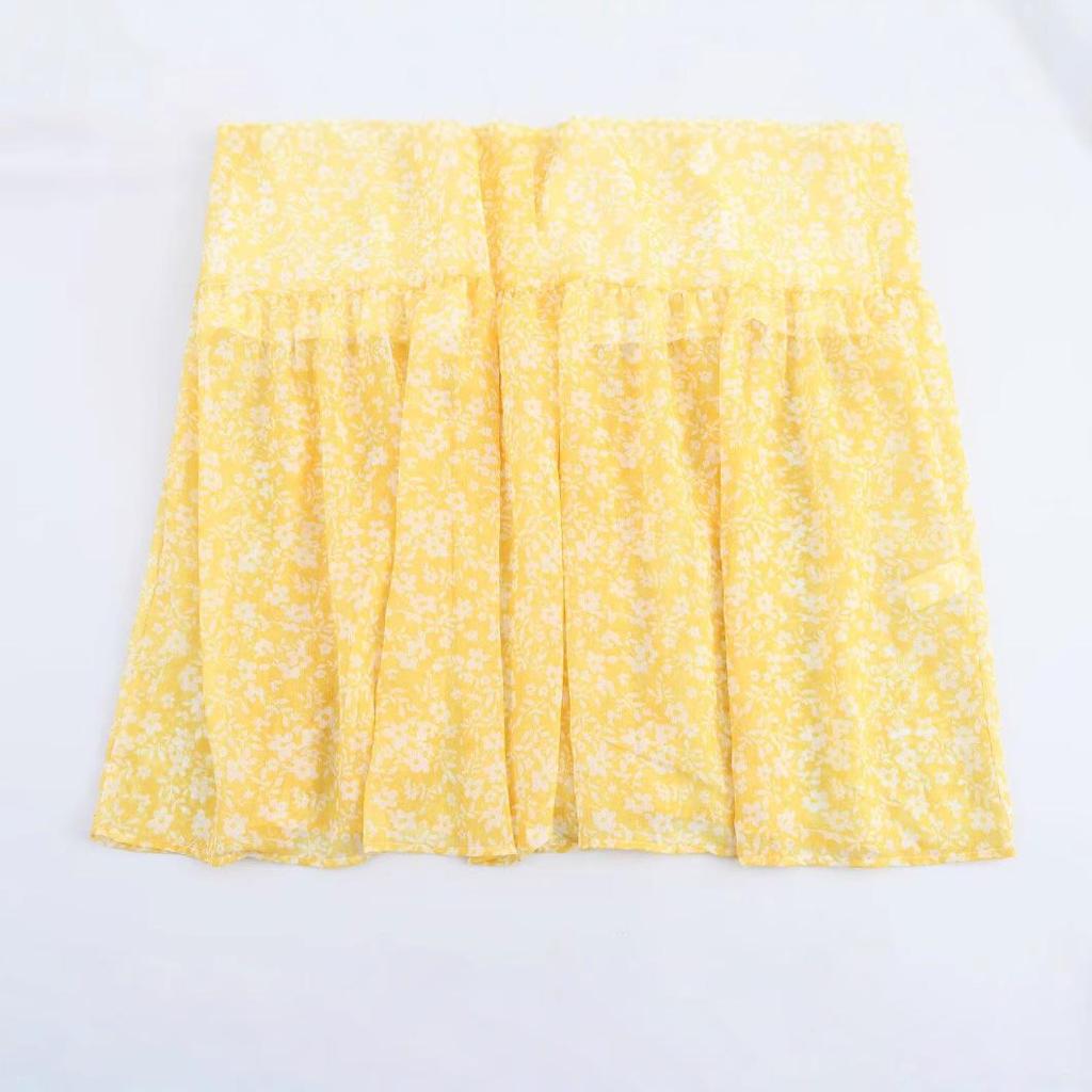 2025 Spring Women's European & American Style Floral Chiffon Long Sleeve Dress