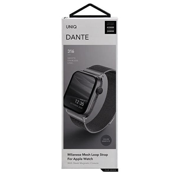 Uniq Dante Strap Apple Watch Series 4/5/6/7/8/Se/Se2 38/40/41Mm Stainless Steel Graphite/Graphite