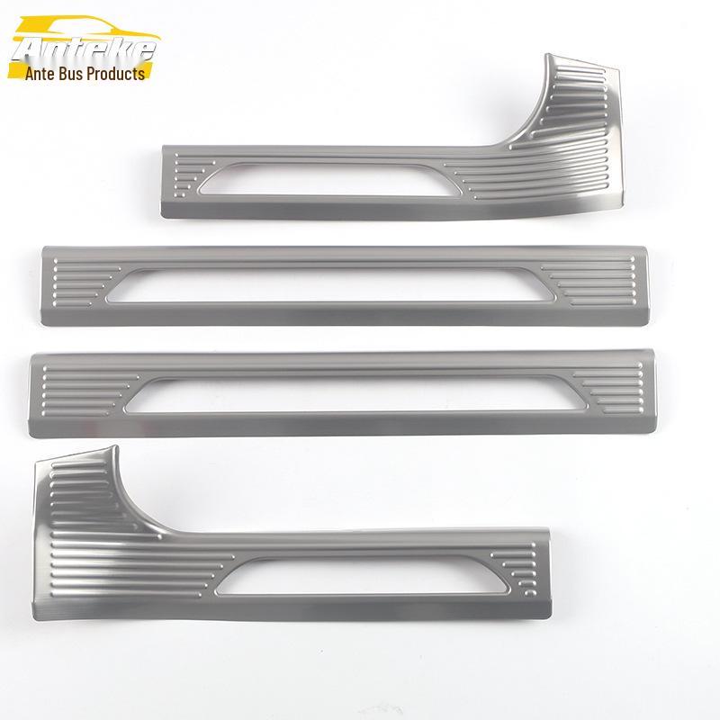 Lantu 21 Door Sill Decoration Sticker & Stainless Steel Welcome Pedal Anti-Scratch Scuff Strip