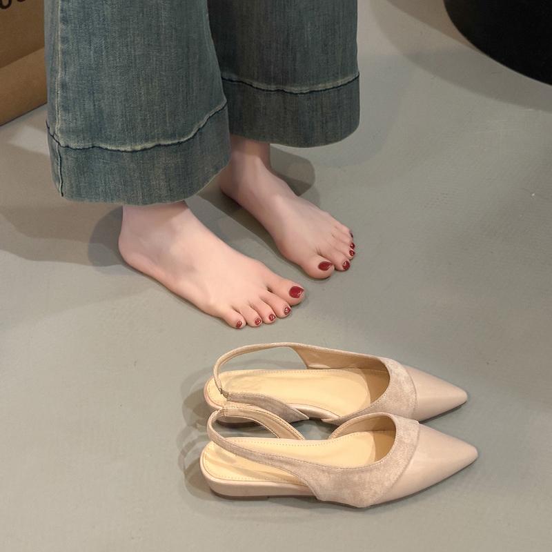 Модные Горячие Продажи 2025 Новые Летние Женские Балетки Сандалии Модные Мелкие Слипоны С Задником Мюли Вечерние Туфли для Леди