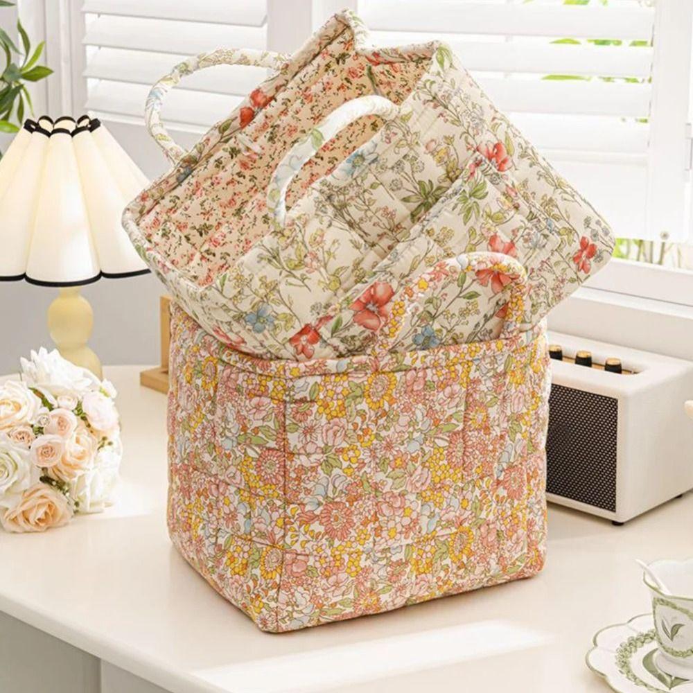 Easy Carry Handles Fabric Laundry Basket Fabric Bento Handbags Clothing Organization