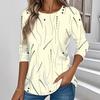 Spring and Autumn Round Neck 3D Abstract Wave Dot Printed Top Fashionable Casual Long Sleeved Women's T-shirts