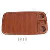 RV Table Top with 2 Cup Holders 34.25x18.31in Wood Grain Rectangular Boat Tabletop Panel for Marine Yacht Camping