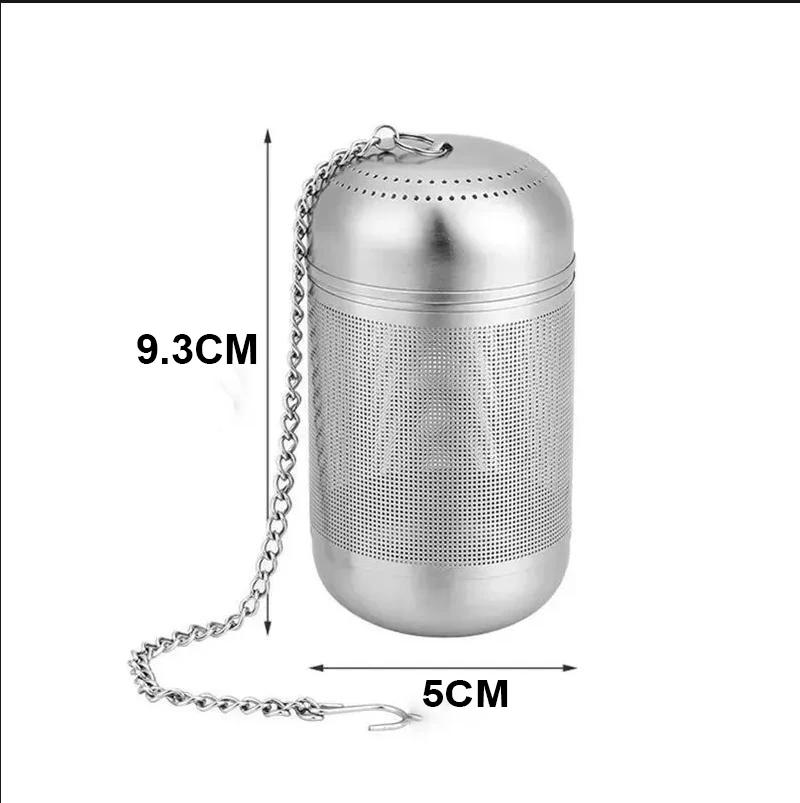 1pcs Stainless Steel Tea Strainer Tea Filter  Ultra-fine Meshthin Tennis Rack Chain Hook and Lid Washable & Reusable Filter Bag Diffuser