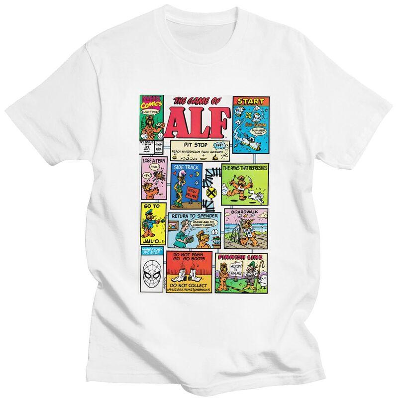 Мужская футболка с принтом ALF (Инопланетная форма жизни ALF) Футболка Футболки Футболка Свободный крой Одежда