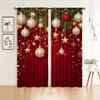 2 шт. Золотистые шторы с рождественским узором, кухонные шторы с рождественскими шарами, перегородки для гостиной, офиса на Рождество