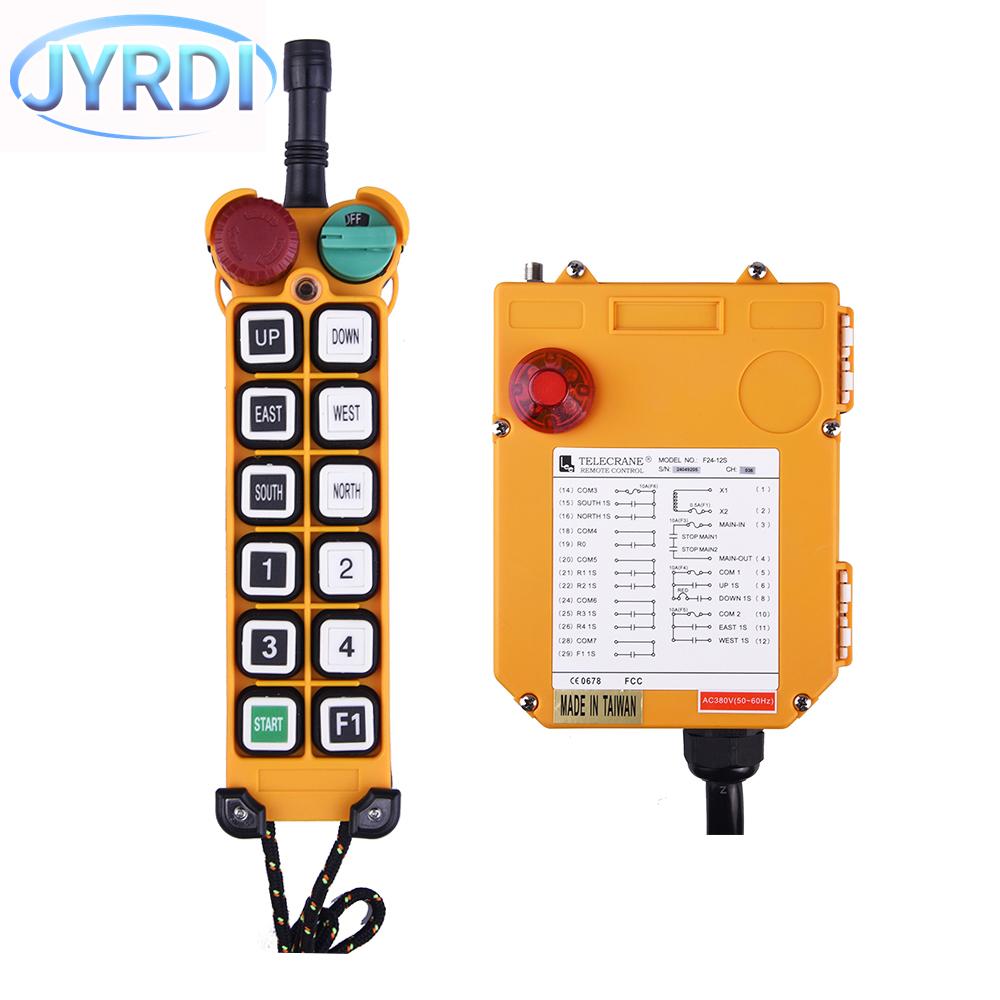 F24-12D 12 buttons Industrial Wireless Radio Crane Remote Control double speed switches Hoist overhead bridge crane Controller
