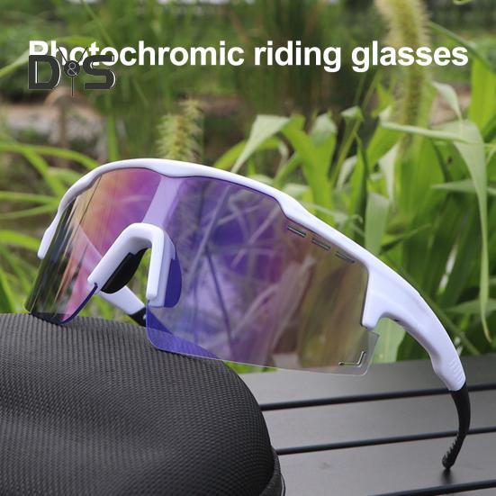 Outdoor Photochromic Cycling Glasses UV Protection Windproof Lightweight Men Women Running Mountain Bike Sports Goggles Eyewear