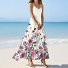 Женские летние повседневные модные платья с принтом, платья без рукавов с V-образным вырезом