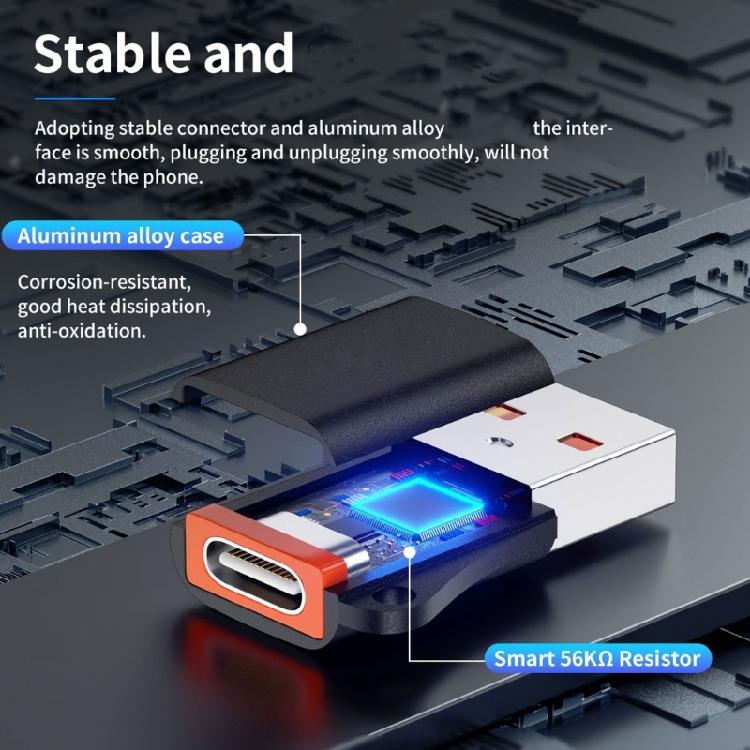 Rugged Metal USB3.0 To Type C Converter with Detachable Lanyard for Seamlessly Smartphones Laptops Connectivity