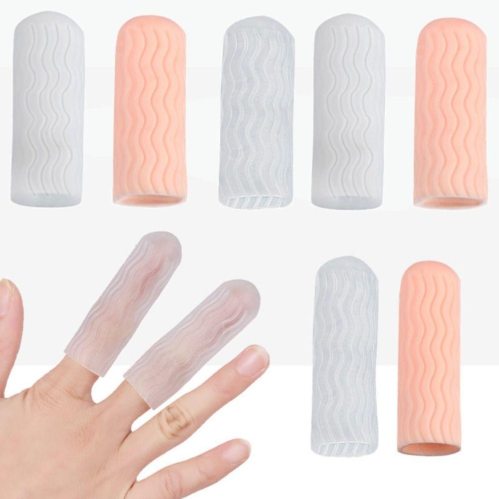 1 пара силиконовых напальчников телесного цвета, прозрачные, для защиты кончиков пальцев, перчатки, чехлы для пальцев, унисекс
