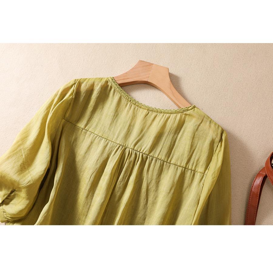 Летняя блузка для мамы, рубашка с коротким рукавом, винтажный тонкий женский топ с цветочной вышивкой, белый желтый топ