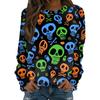 Halloween Pattern Sweatshirts Pumpkin Bat 3D Print Women's Hoodies Raglan Long Sleeve Pullovers Harajuku Tops Female Clothing