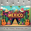 2D Plan-1 Mexican Party Banner | Vibrant Mexican themed decoration with straw hats and cacti