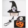 Lightweight Pet Headgear Halloween Cat Witch Hat, Fun Hat with Adjustable Elastic Strap, Cartoon Comfortable Headwear Ghost Pumpkin Bat Skull for Cats