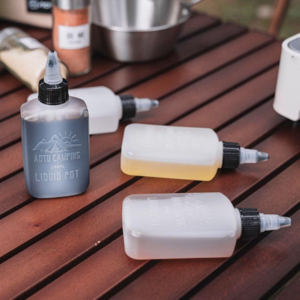 4pcs Plastic BBQ Oil Dispenser 100ml Squeeze Sauce Bottles Outdoor Oil Bottle Ketchup