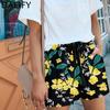 Женские модные летние повседневные шорты с высокой талией и цветочным узором