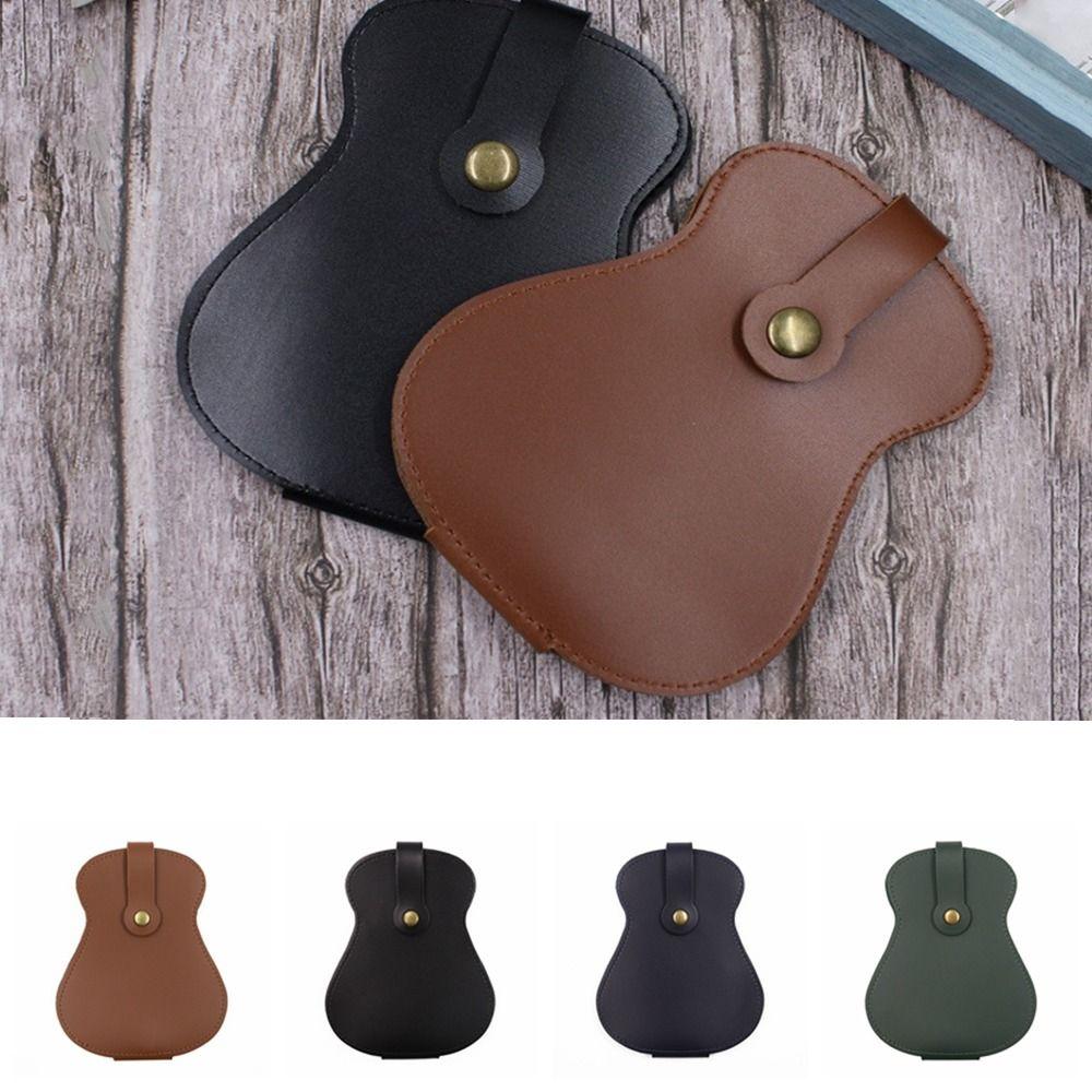 Colorful Guitar Picks Holder Case PU Leather Guitar Plectrums Bag Picks Storage Pouch Box Bass