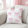 Pink Bow Cherry Pattern Pillow Case For Sofa Living Room Home Office Decor Protective Cover