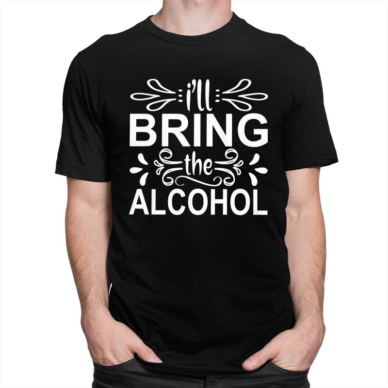 Мужская футболка с надписью 'Custom Handsome Ill Bring The Alcohol', хлопковая, с коротким рукавом, повседневная, модная