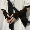 Warm Winter Wrist Arm Women Knitted Hand Mitten Striped Glove Fingerless Gloves Arm Warmers