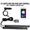 Неоновая 36 48 72 LED Подсветка Салона Автомобиля, Комплект Подсветки Ног, Подсветка, Пульт, Управление Приложением, Управление Музыкой, Авто RGB Атмосферная Декоративная Лампа