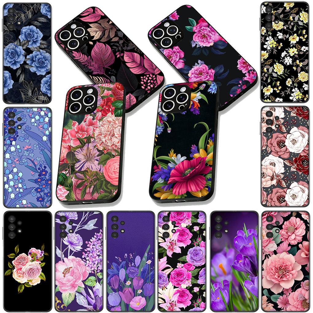 Soft Cover for Apple iPhone 13 12 Mini XS 11 Pro Max 7 8 Plus + XR SE 2022 2020 SE3 Coque Phone Case Rose Flower Pink