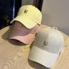 Spring and summer new cartoon embroidered baseball cap for women, versatile hard-brimmed cap, outdoor sun hat that makes the face look smaller and