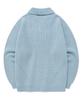 COVERNAT Open Collar Knit Blue