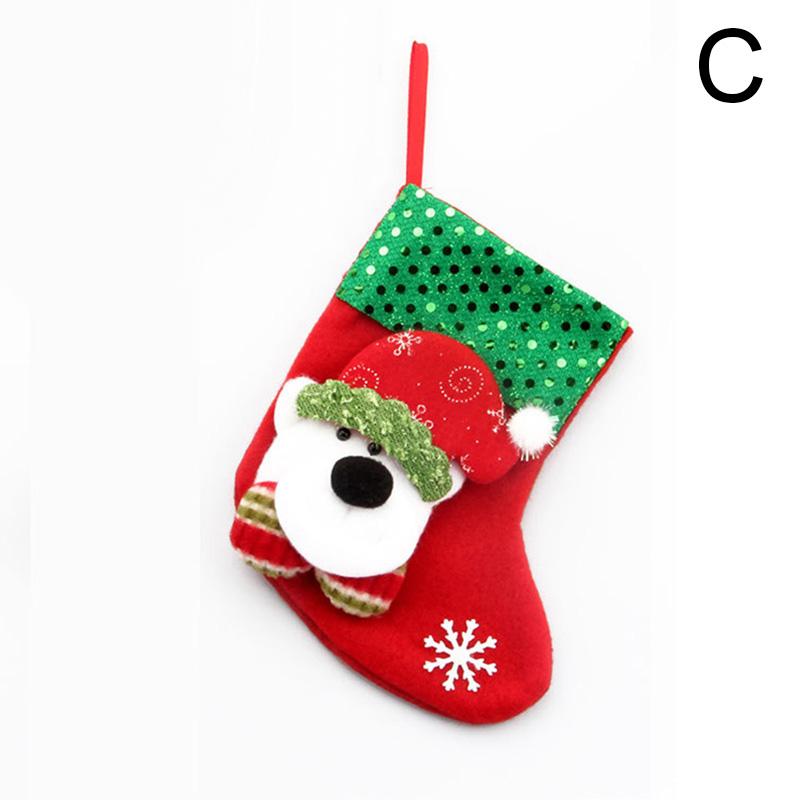 Christmas Stockings Pendant Gift Bag Party Decor Snowman Reindeer Socks Christmas Tree Decorations
