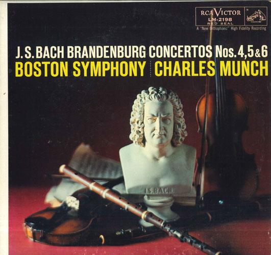 Виниловая пластинка CHARLES MUNCH BOSTON SYMPHONY ORCH И.С. Бах Бранденбургские концерты №4 LM2198 RCA VICTOR RED 1958 Канада Классика Б/у
