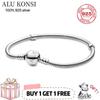 Suitable for Ladies Original Flat Bracelet Genuine 100% 925 Sterling Silver Snake Chain Bracelet Small Jewelry DIY High Quality Jewelry
