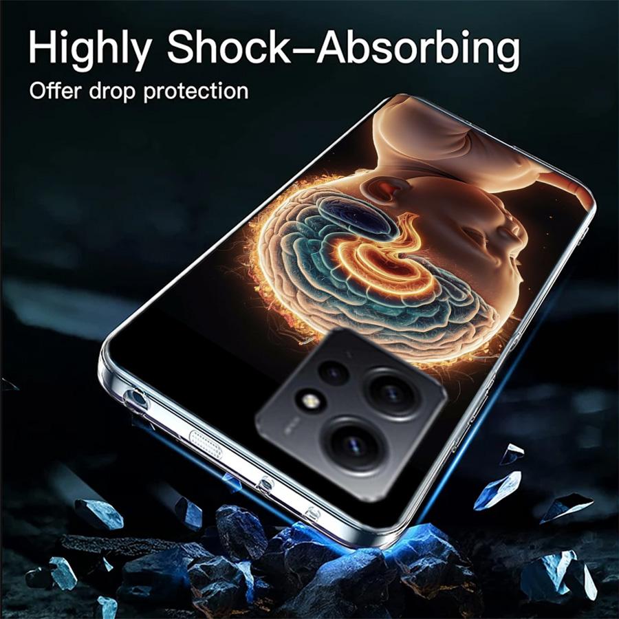 The Cerebral Cortex And Key Components Phone Case For Redmi 12 13C 12C 15C 9 10 10C Note 13 Pro Plus 14 15 Pro 9T 9C 9A TPU Soft