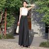 2023 Лето Высокая Талия Широкие Штаны Юбка В Китайском Стиле С Пуговицами Для Женщин